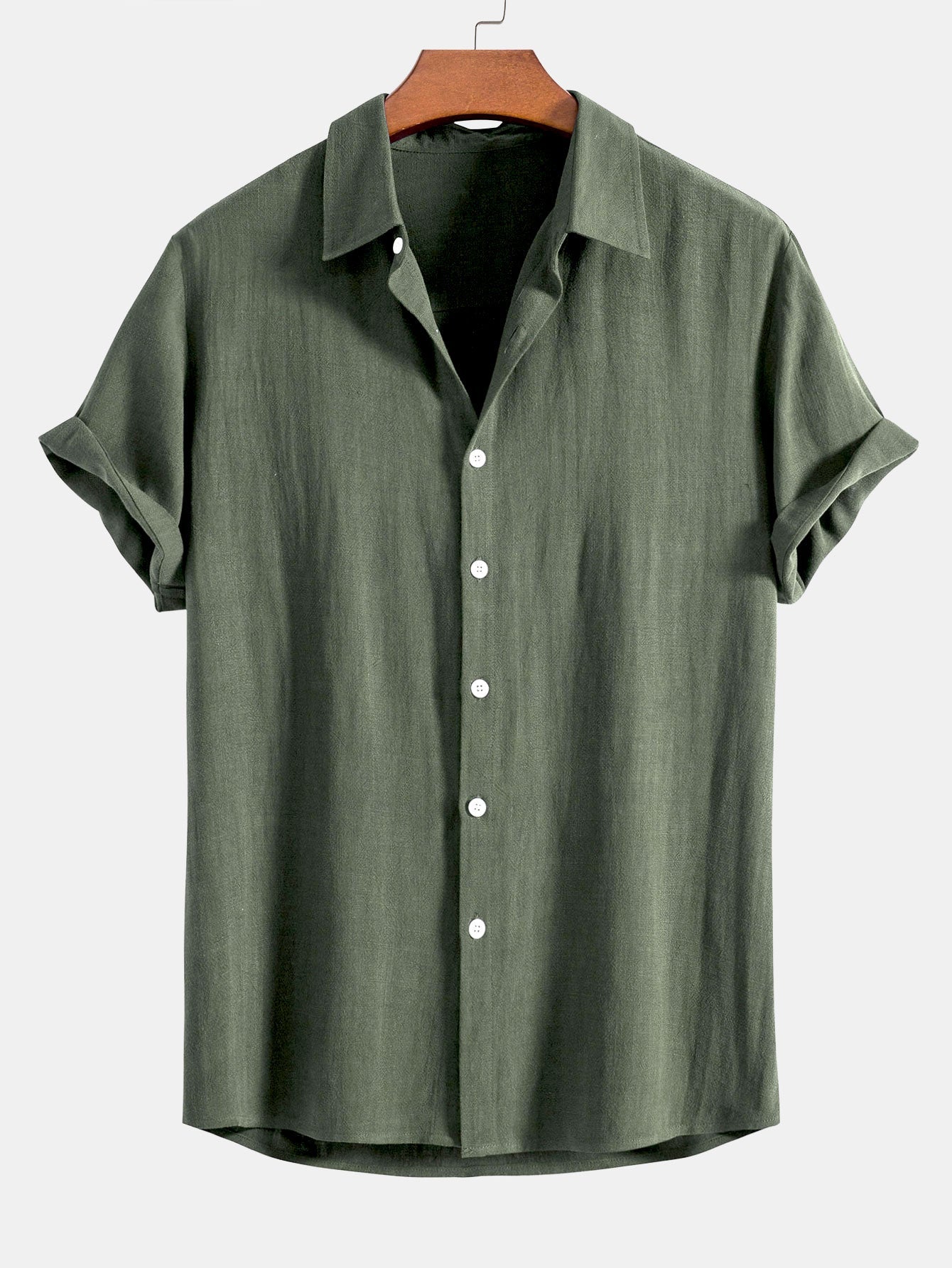 Jeremías® | Linen Rayon Blend Button Up Shirt & Wrinkle Textured Straight Leg Pants