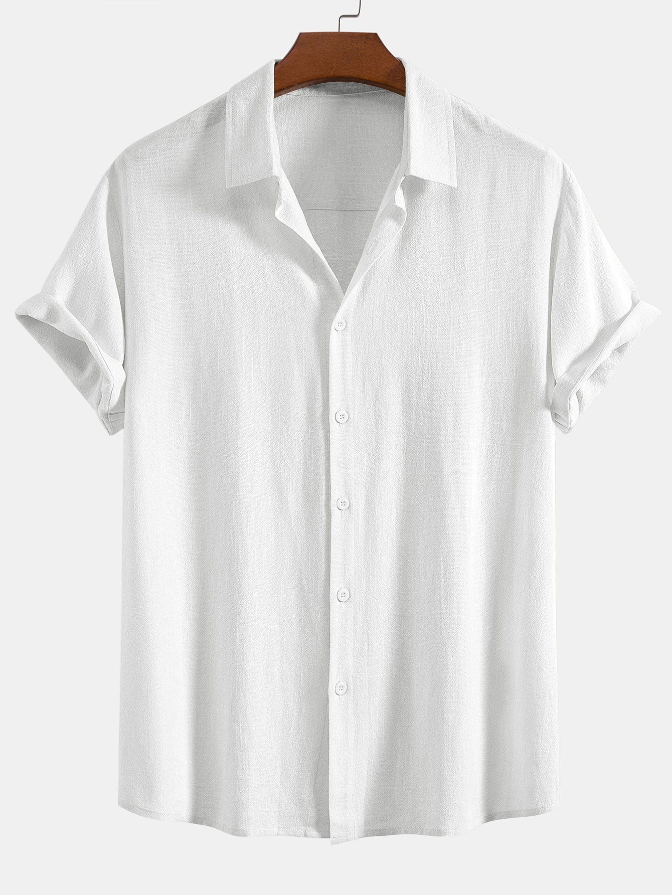 Jeremías® | Linen Rayon Blend Button Up Shirt & Wrinkle Textured Straight Leg Pants
