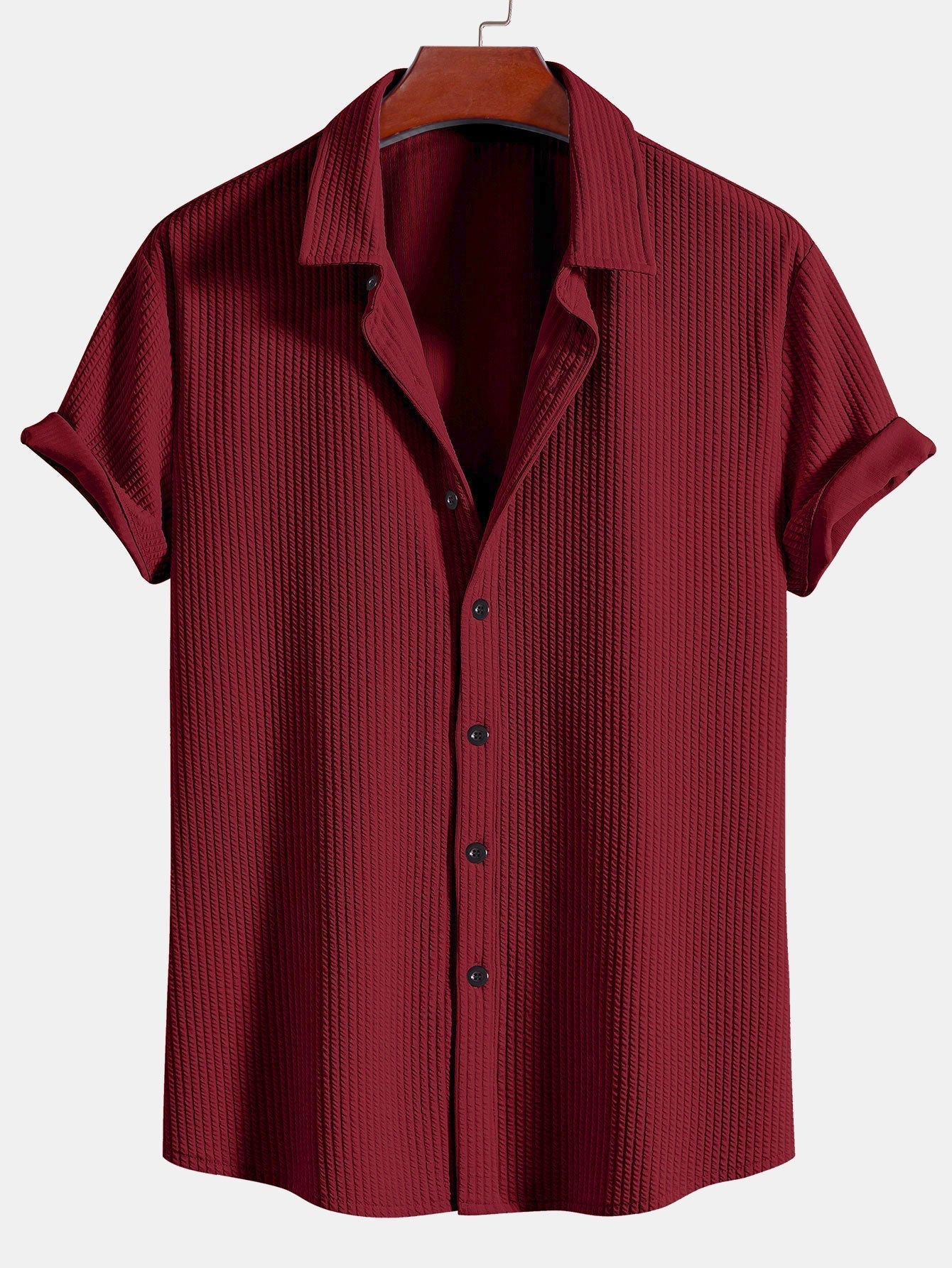 Adalberto® | Muscle Fit Ribbed Button Up Shirt