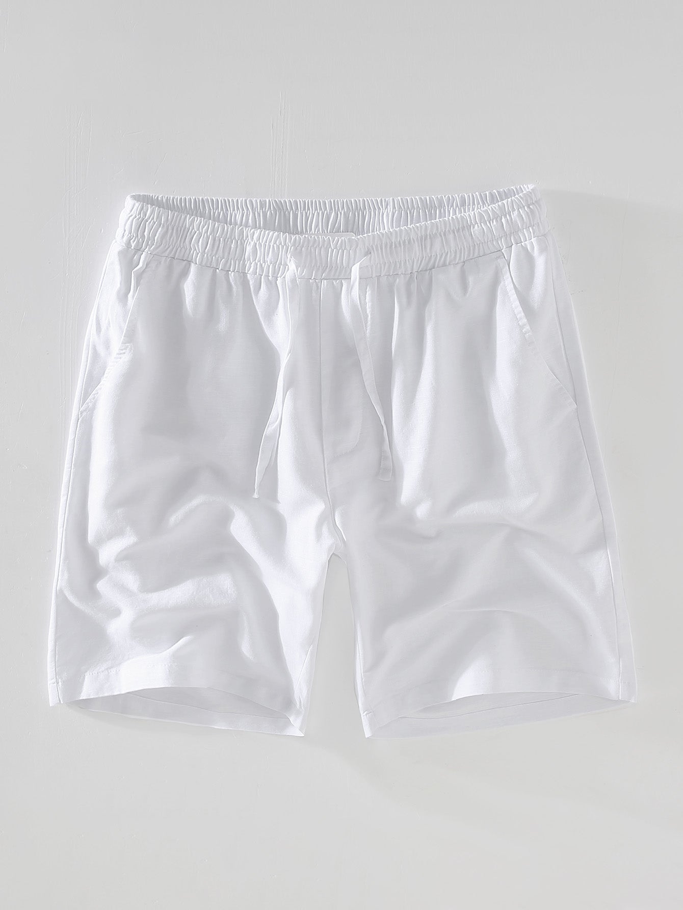Adelin® | Geometric Jacquard Cuban Shirt & Linen Drawstring Shorts