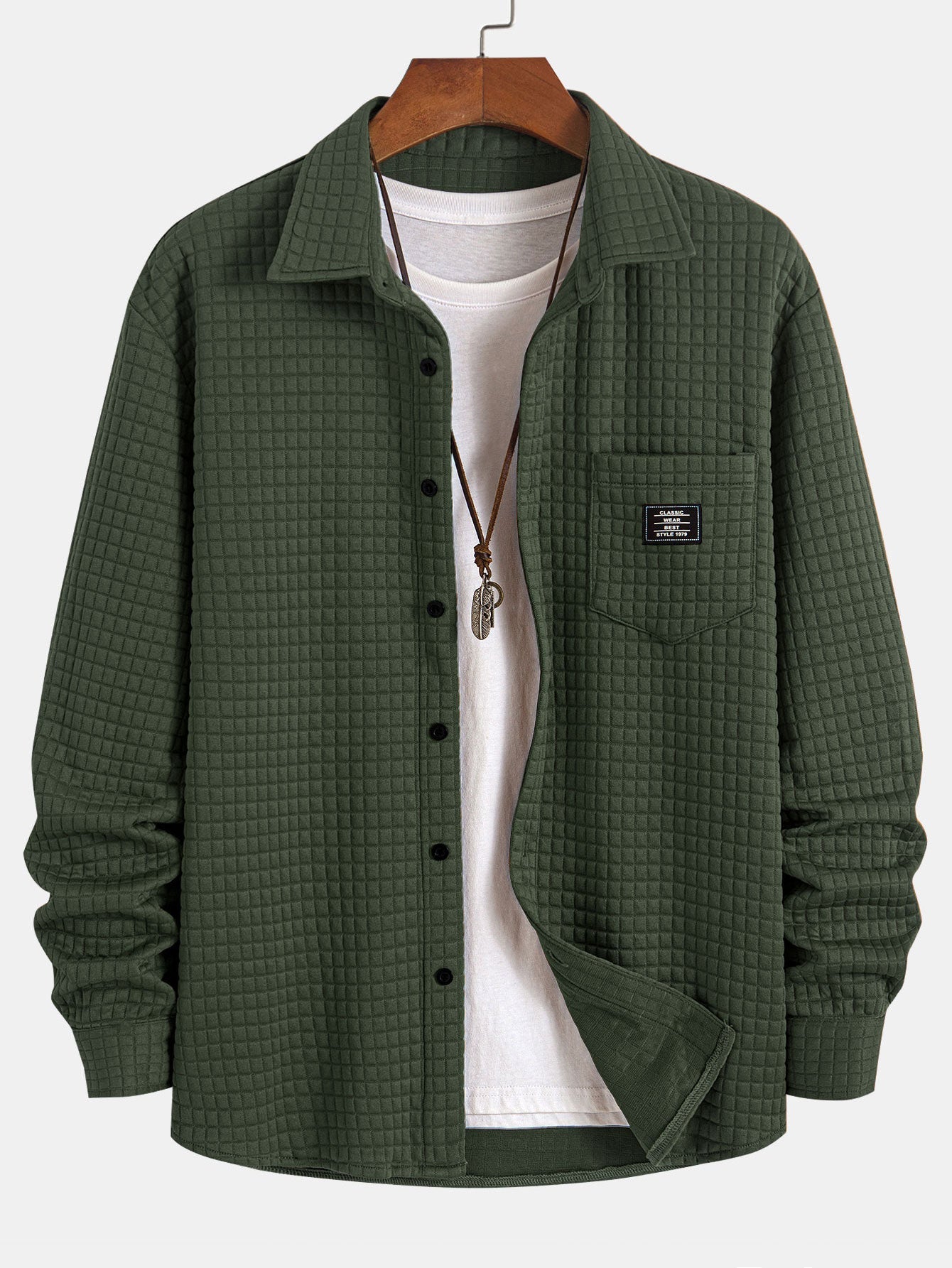 Arturo® | Waffle Button Up Shirt & Drawstring Corduroy Cargo Jogger Pants
