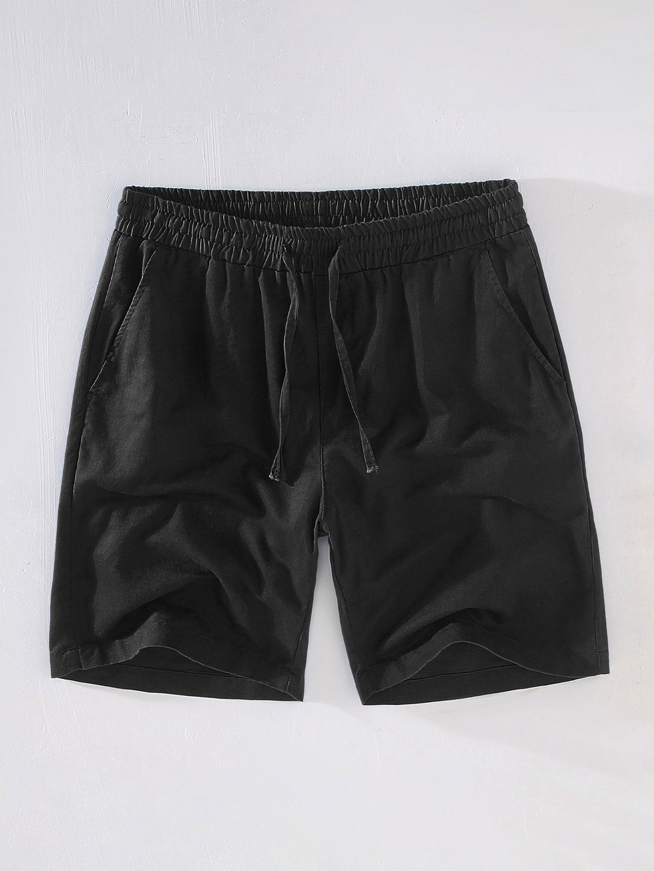 Adelin® | Geometric Jacquard Cuban Shirt & Linen Drawstring Shorts