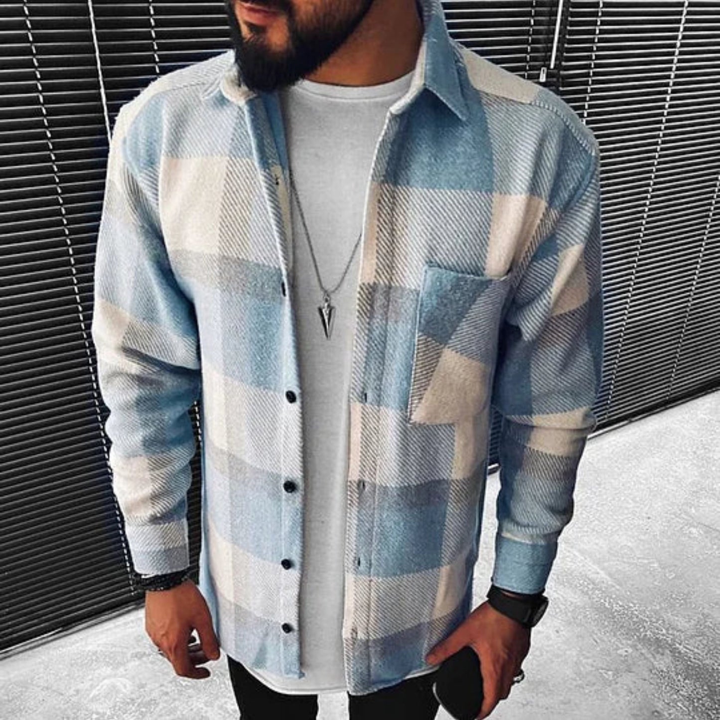 Jordan® | Men's checked jacket with long sleeves