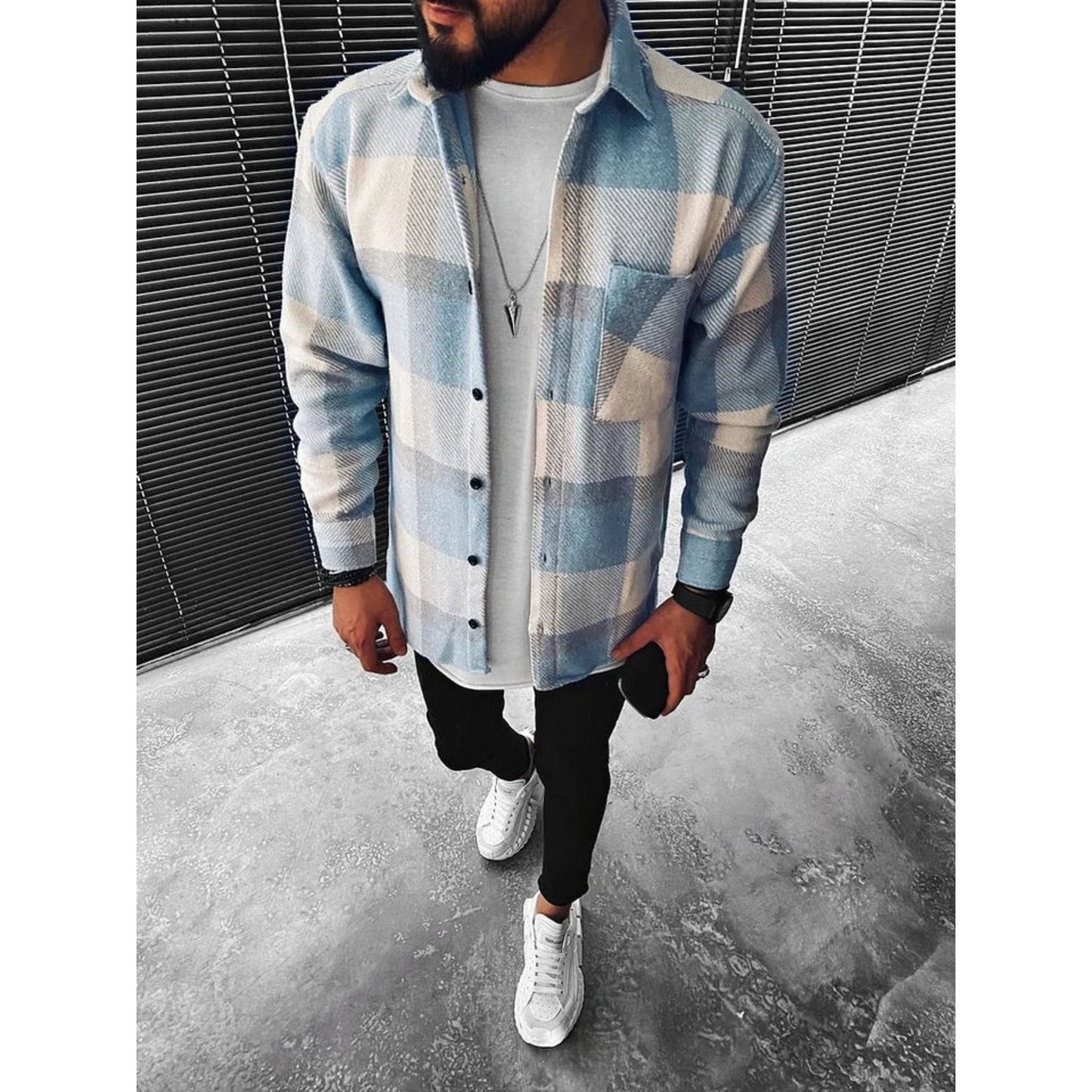 Jordan® | Men's checked jacket with long sleeves
