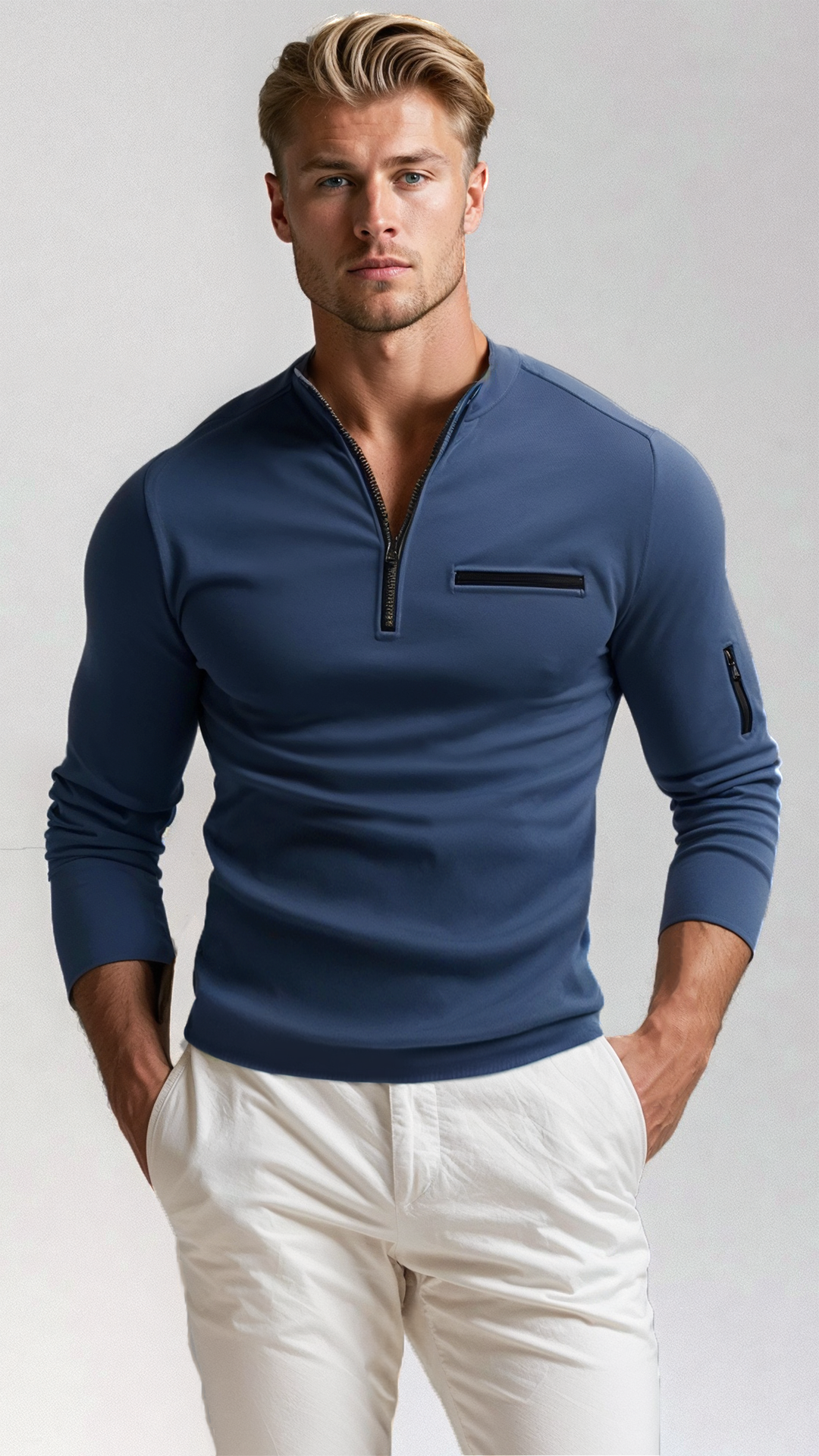 Norbert® | Luxury Quarter-Zip Polo