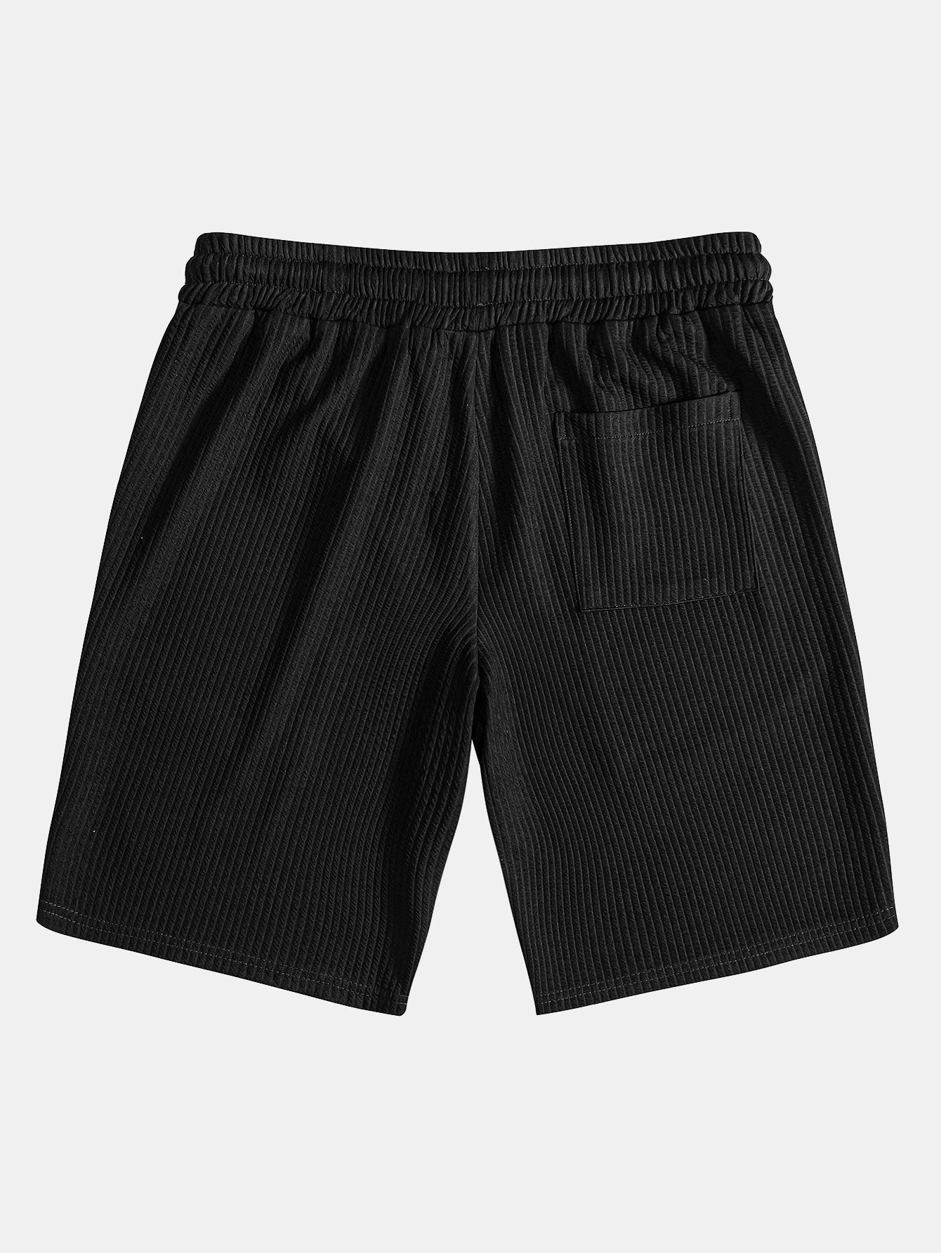 Arnaldo® | Muscle Fit Ribbed Deep Cuban Shirt & Drawstring Ribbed Shorts