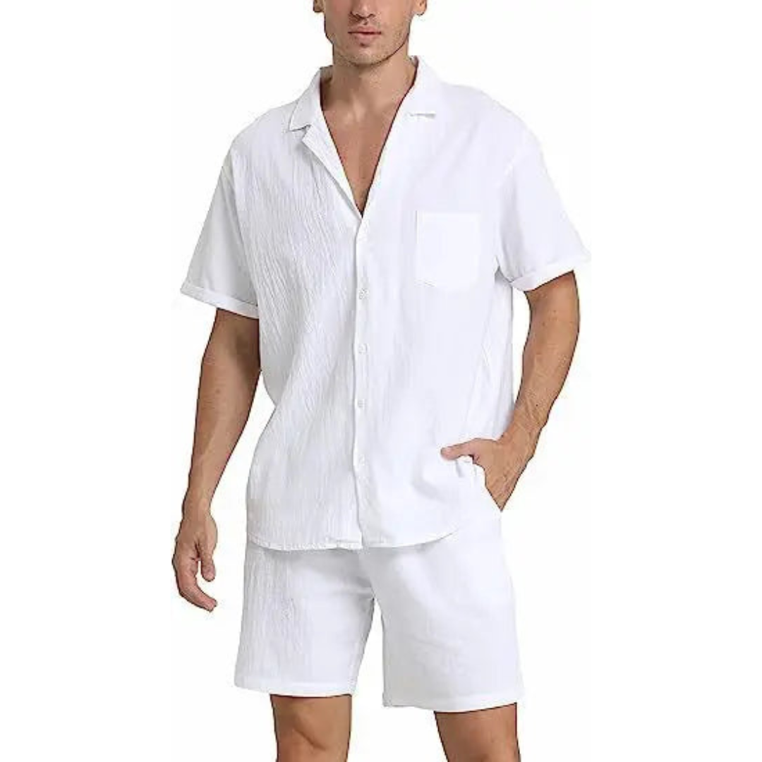 Virgil® | Button-Down Shirt And Shorts Set For Men