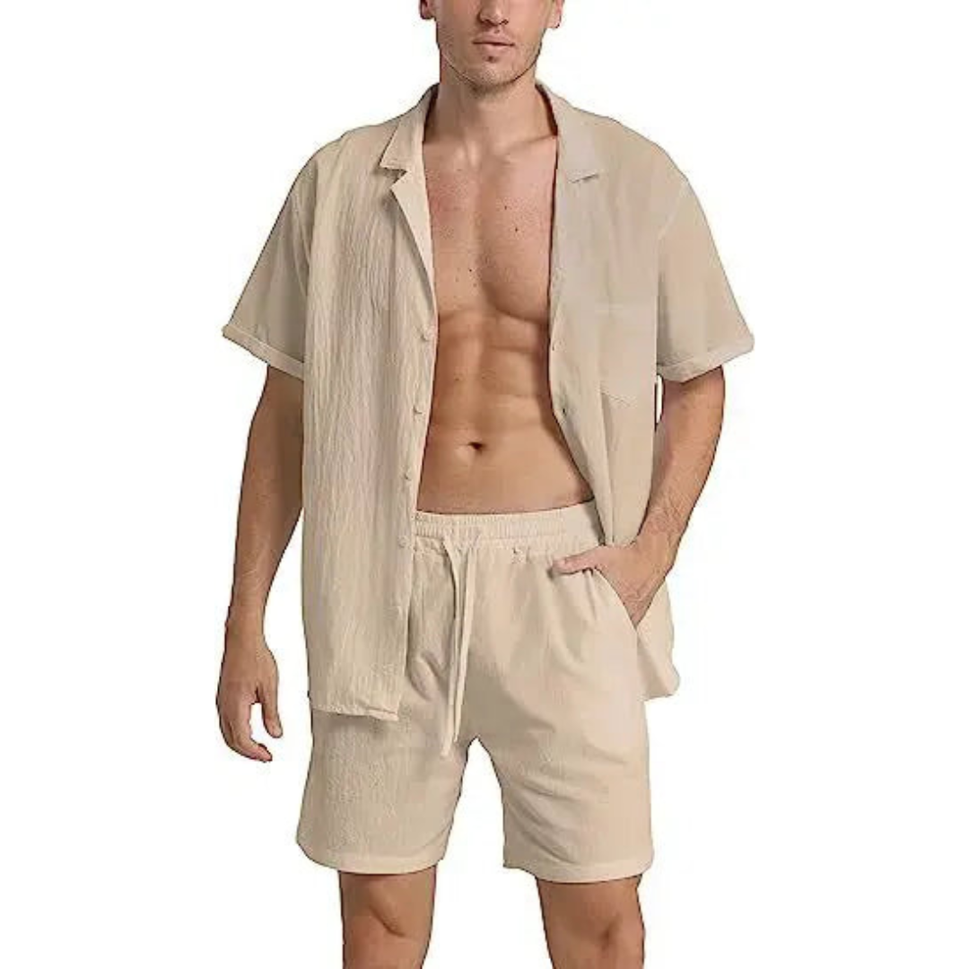 Virgil® | Button-Down Shirt And Shorts Set For Men