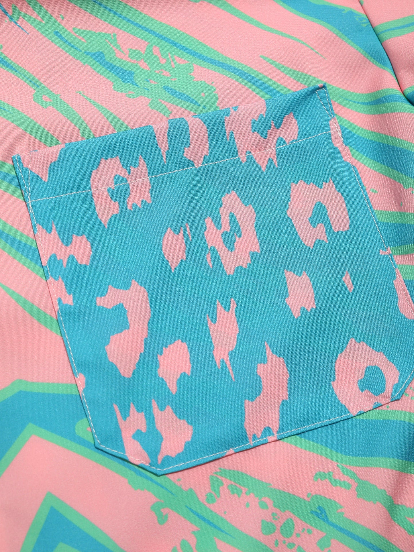 Adolfo® | Animal Pattern Print Patchwork Shirts