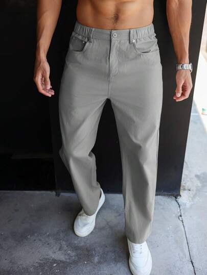 Zackery® | Plain Straight Leg Trousers for Men