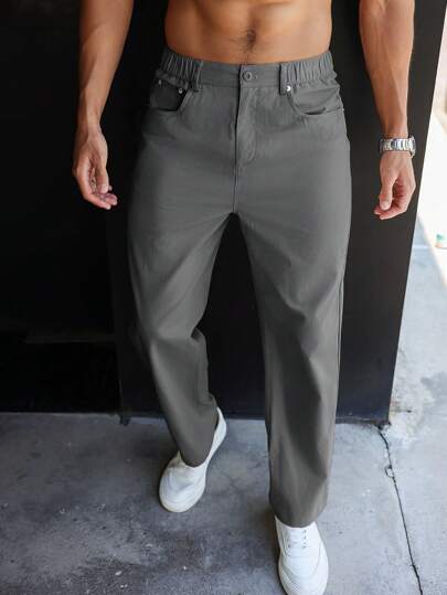 Zackery® | Plain Straight Leg Trousers for Men