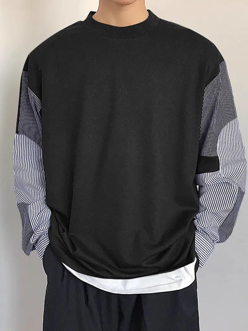Anthony® | Casual Striped Crew Neck Sweatshirt For Men