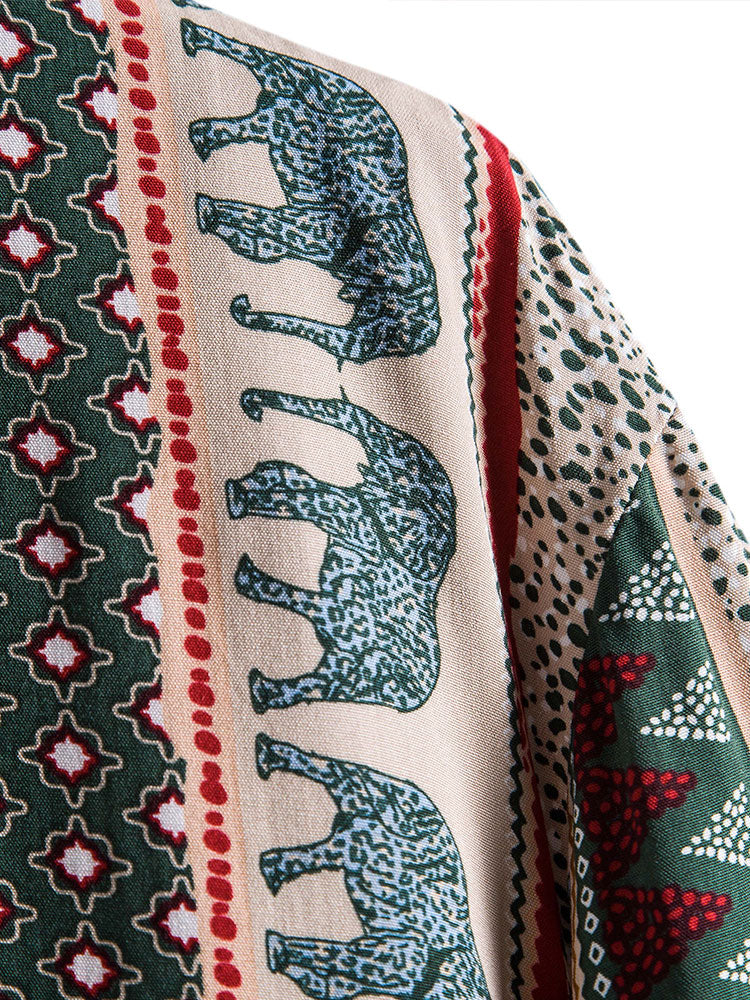 Yosef® | Elephant Geometric Print Shirt