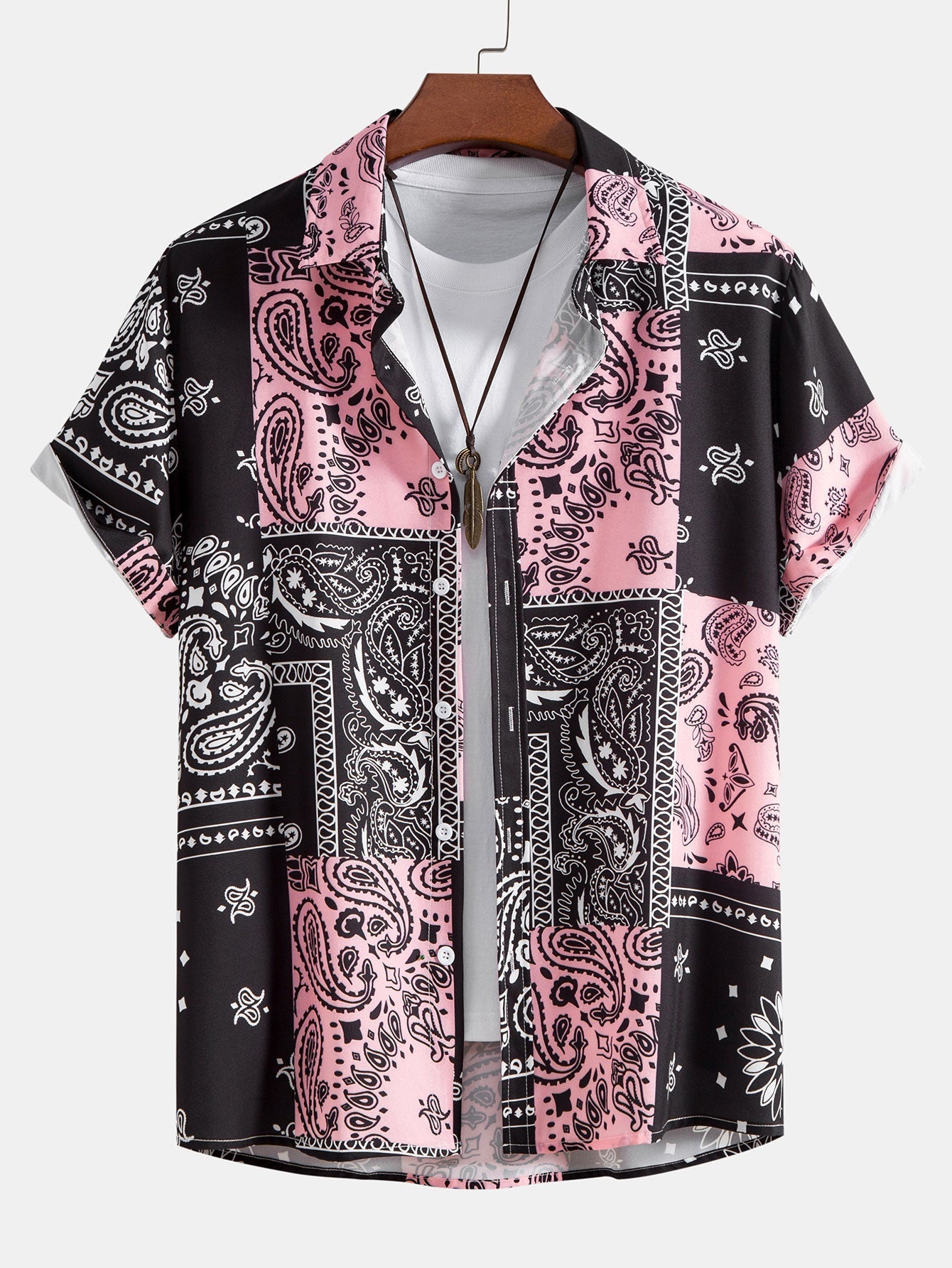 Benicio® | Paisley Print Button Up Shirt Random Pattern Design