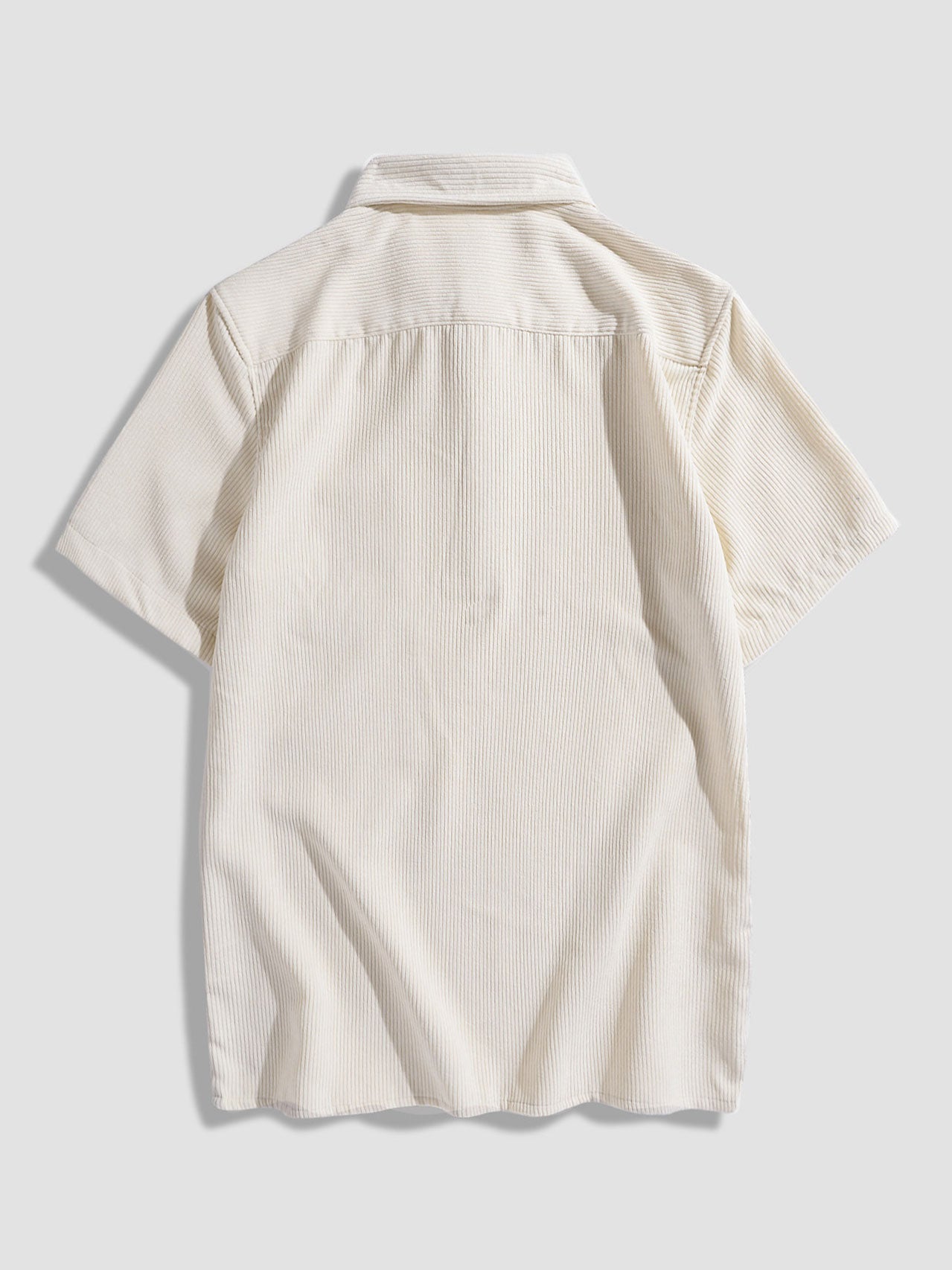 Abelardo® | Corduroy Solid Short Sleeve Basic Shirts