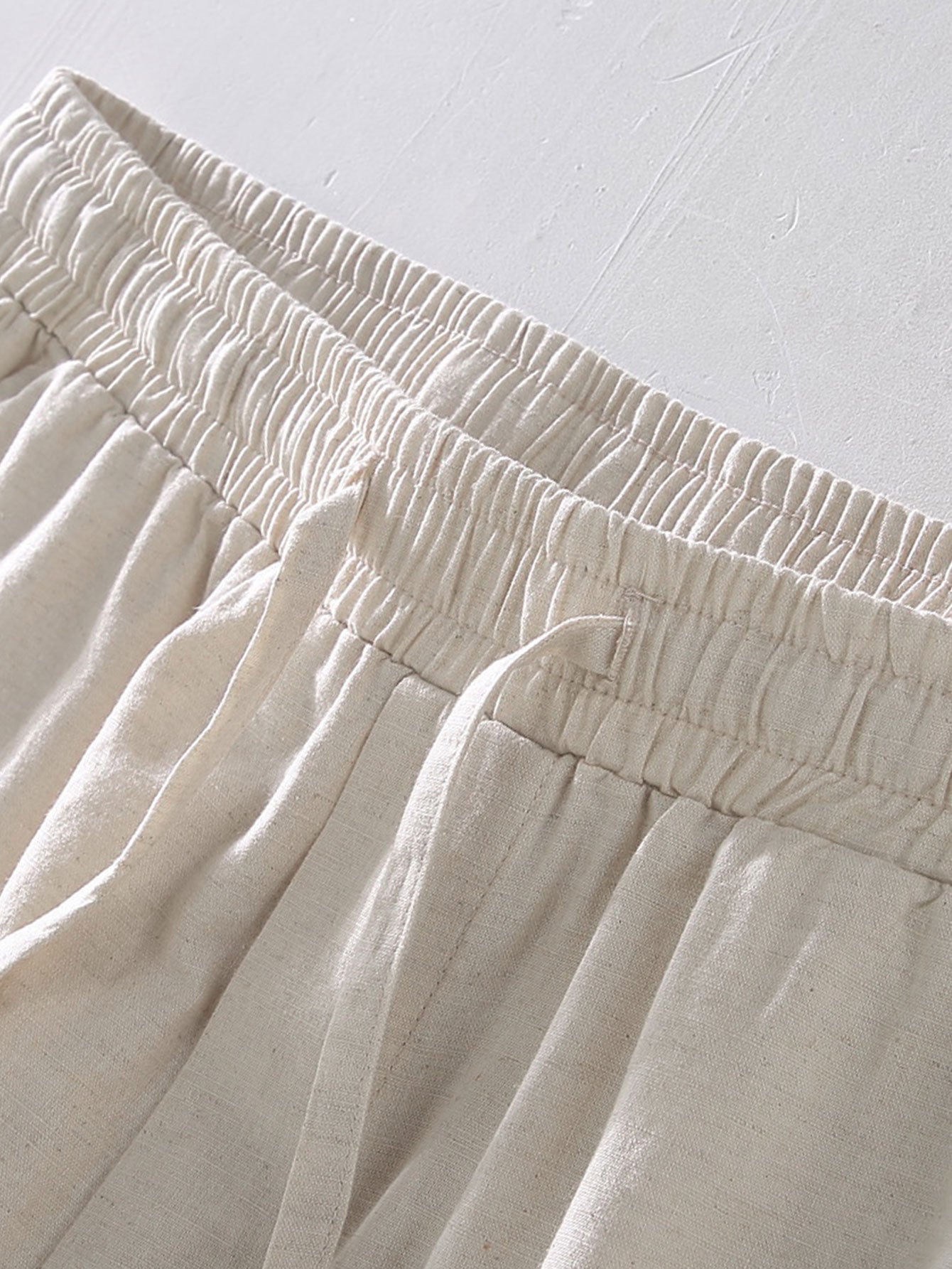 Adelphius® | Cotton Blend Striped Button Up Shirt & Linen Drawstring Shorts