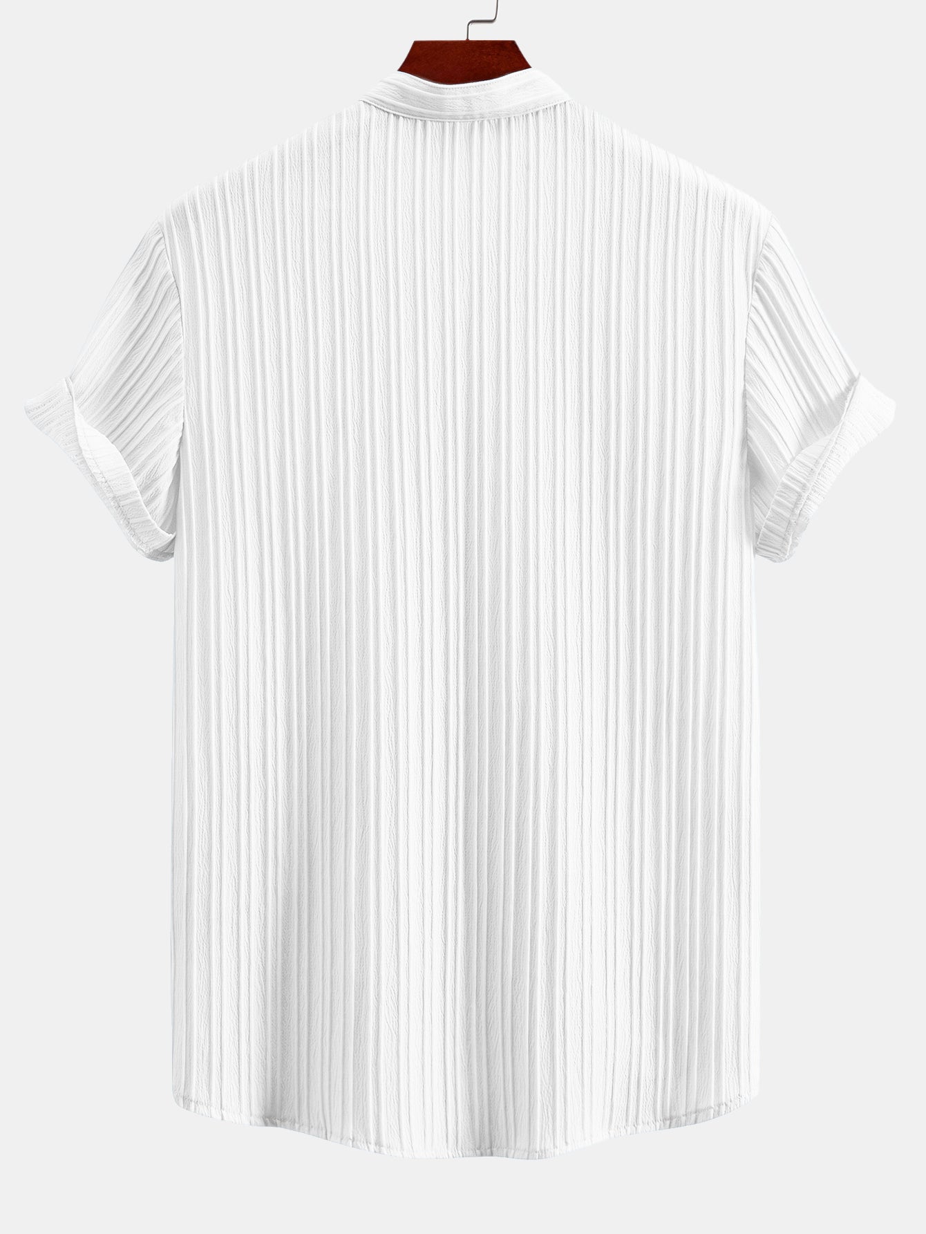 Asier® | Textured Stand Collar Shirt & Straight Leg Pants