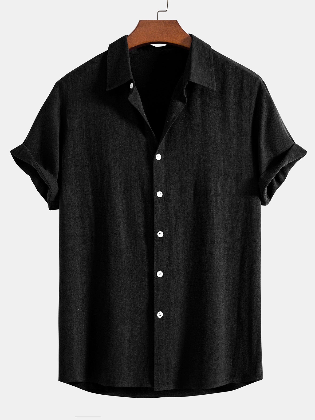 Jeremías® | Linen Rayon Blend Button Up Shirt & Wrinkle Textured Straight Leg Pants