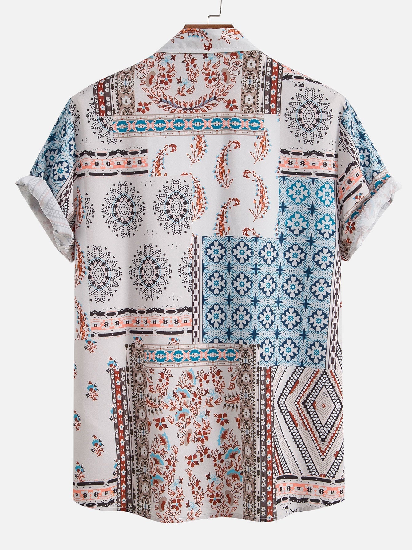 Benito® | Scarf Print Button Up Shirt Random Pattern Design