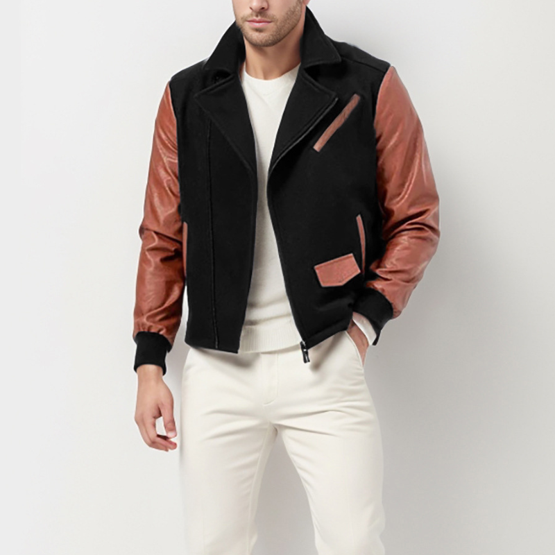 Claudio® | Bravon Leather-Wool Bomber Jacket