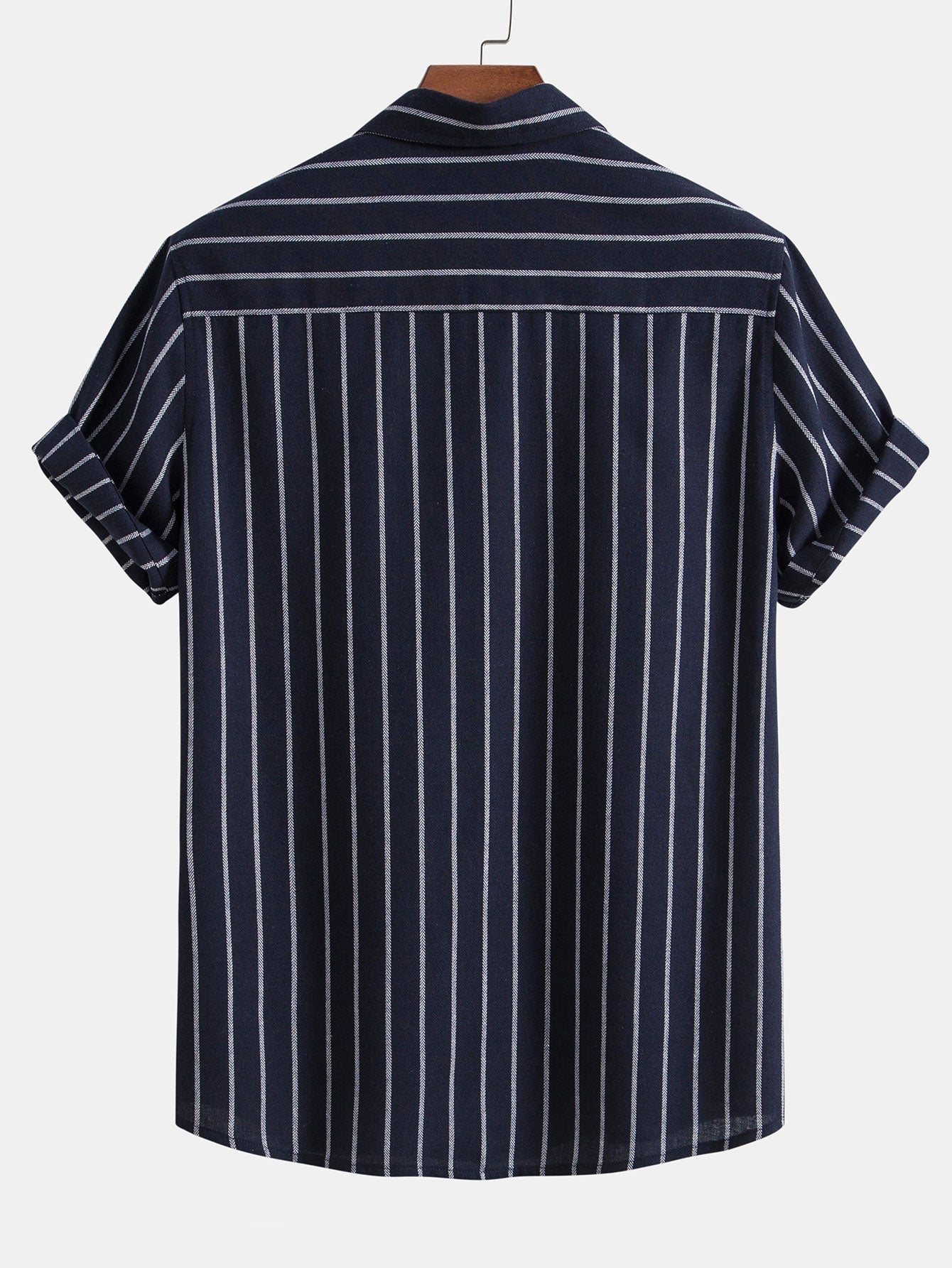 Adelphius® | Cotton Blend Striped Button Up Shirt & Linen Drawstring Shorts