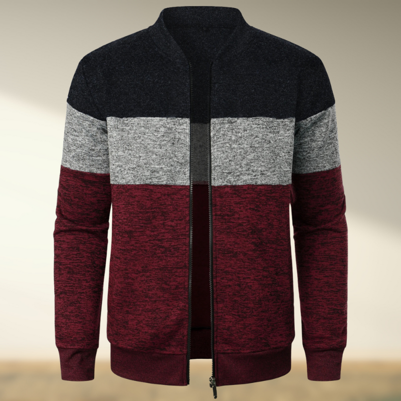 Marcos® | Striped turtleneck sweater with zip