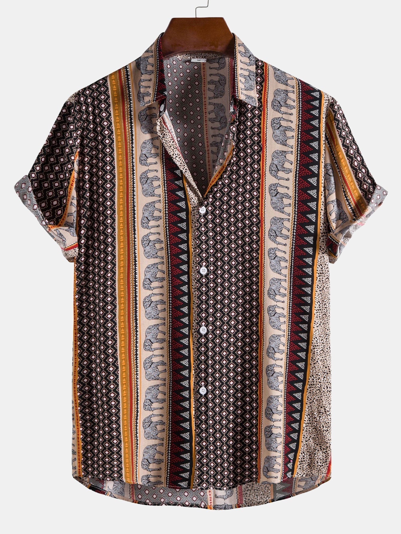 Yosef® | Elephant Geometric Print Shirt