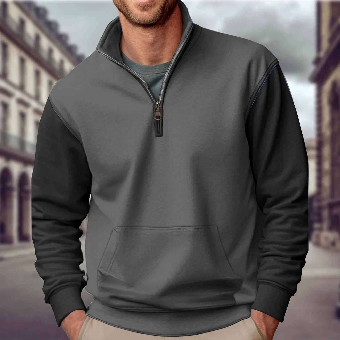 Javier® | Pullover With Half Zip Without Hood