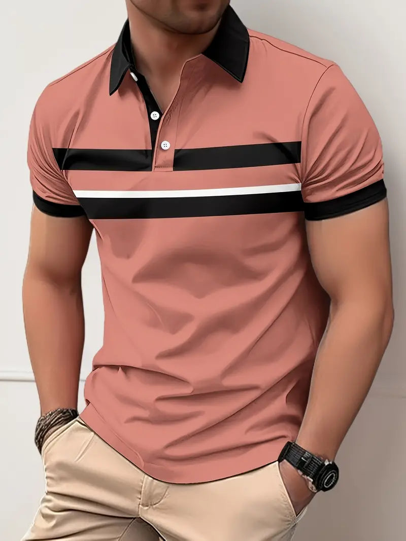 Loy® | Regular-Fit, Color-Blocked Golf Shirt For Spring