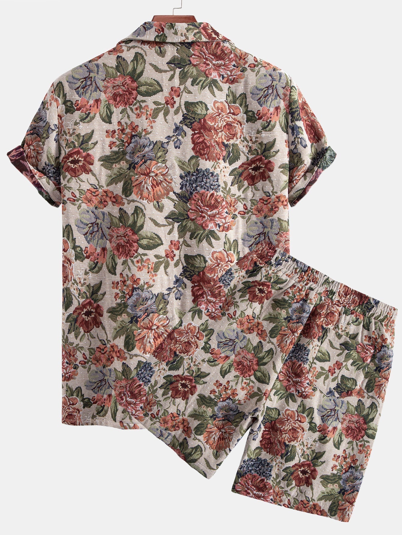 Addison® | Floral Jacquard Cuban Shirt & Shorts