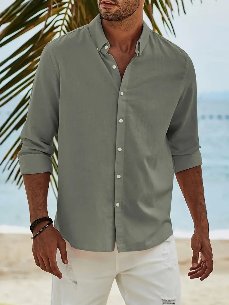 Lotis® | Casual Long-Sleeved Shirt With Button Placket