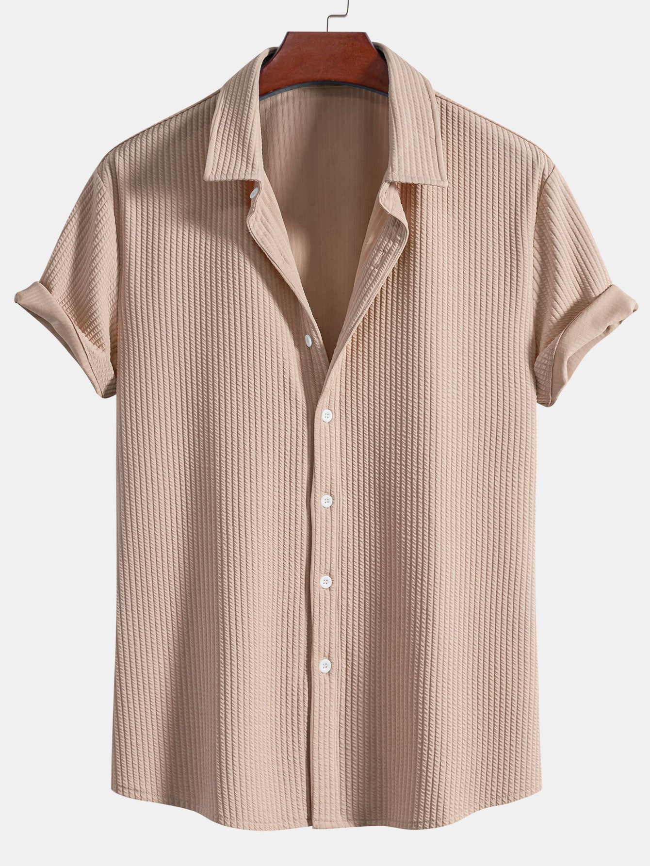 Adalberto® | Muscle Fit Ribbed Button Up Shirt