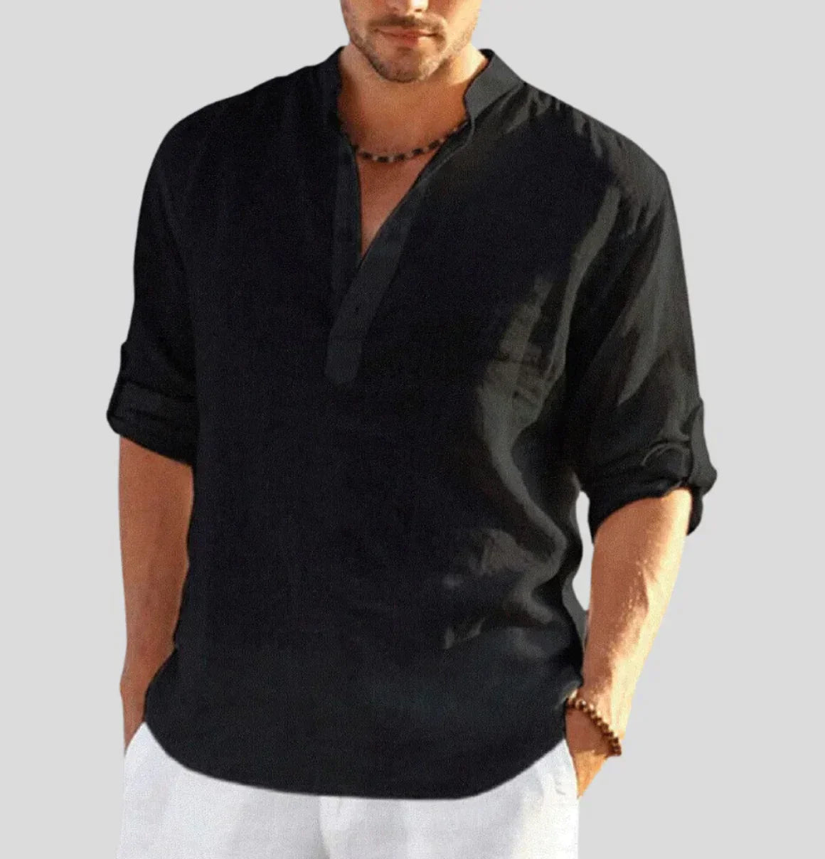 Uriah® | Elegant linen shirt with collar