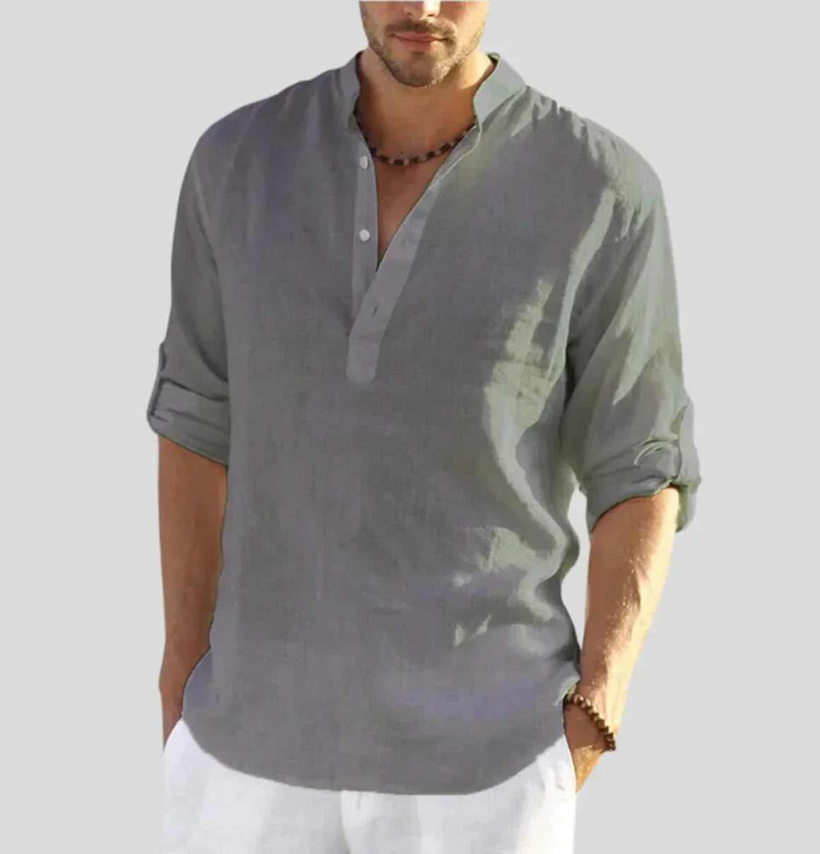 Uriah® | Elegant linen shirt with collar