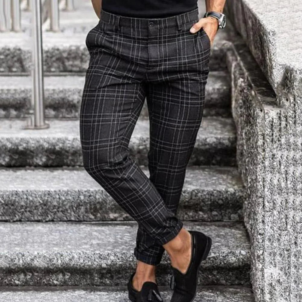 Colton® | Fashionable Checked Long Pencil Pants For Men