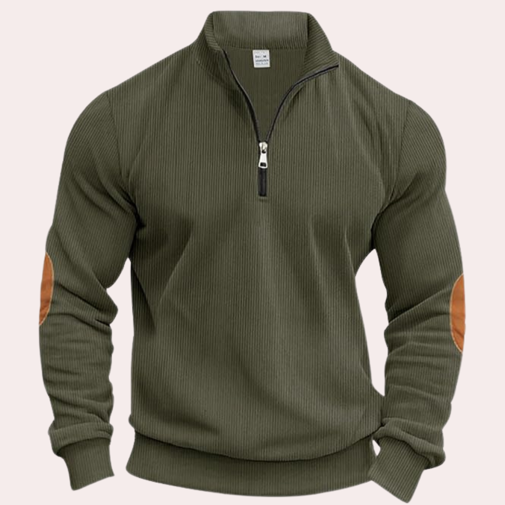 Servando® | Men's Zipper Corduroy Sweater