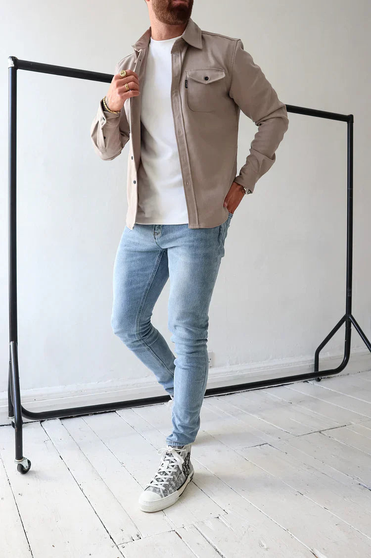 Taylor® | Shirt jacket with button closure