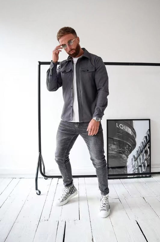 Taylor® | Shirt jacket with button closure