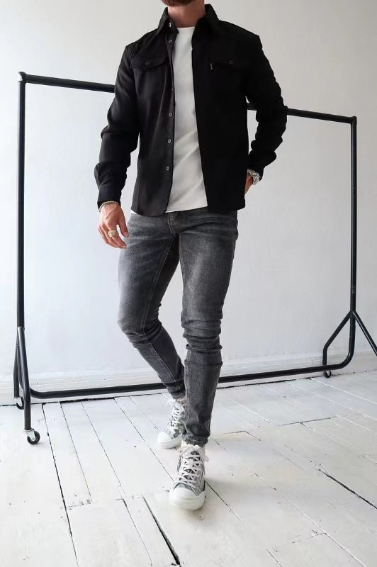 Taylor® | Shirt jacket with button closure