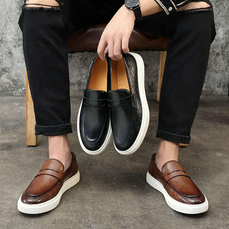Kai® | Stylish Low Shoes Made Of Embossed Leather