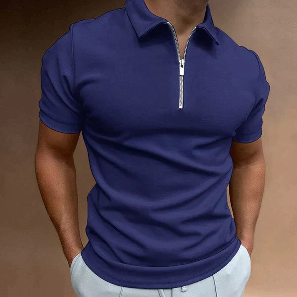 Llewellyn® | Casual Men'S Polo Shirt With Zipper Closure