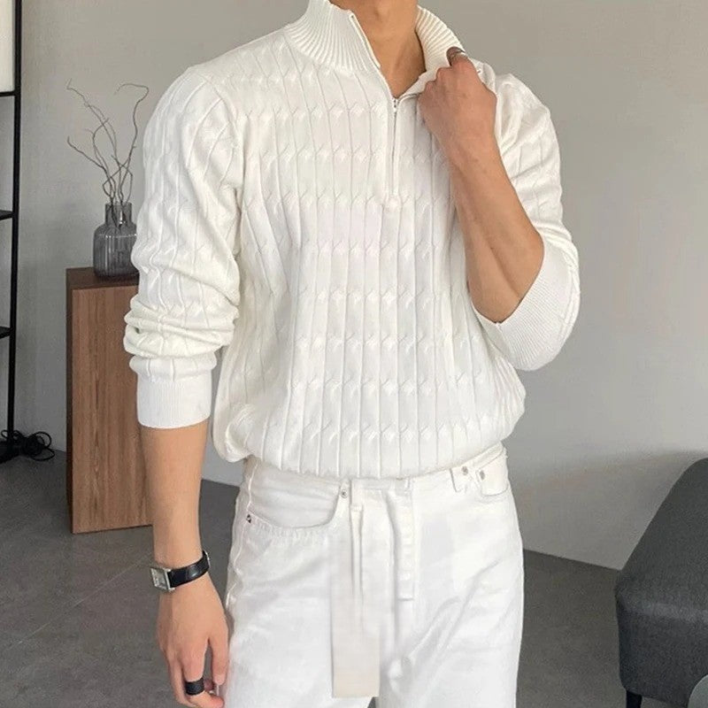 Iago® | Cable-knit Half-Zip Sweater