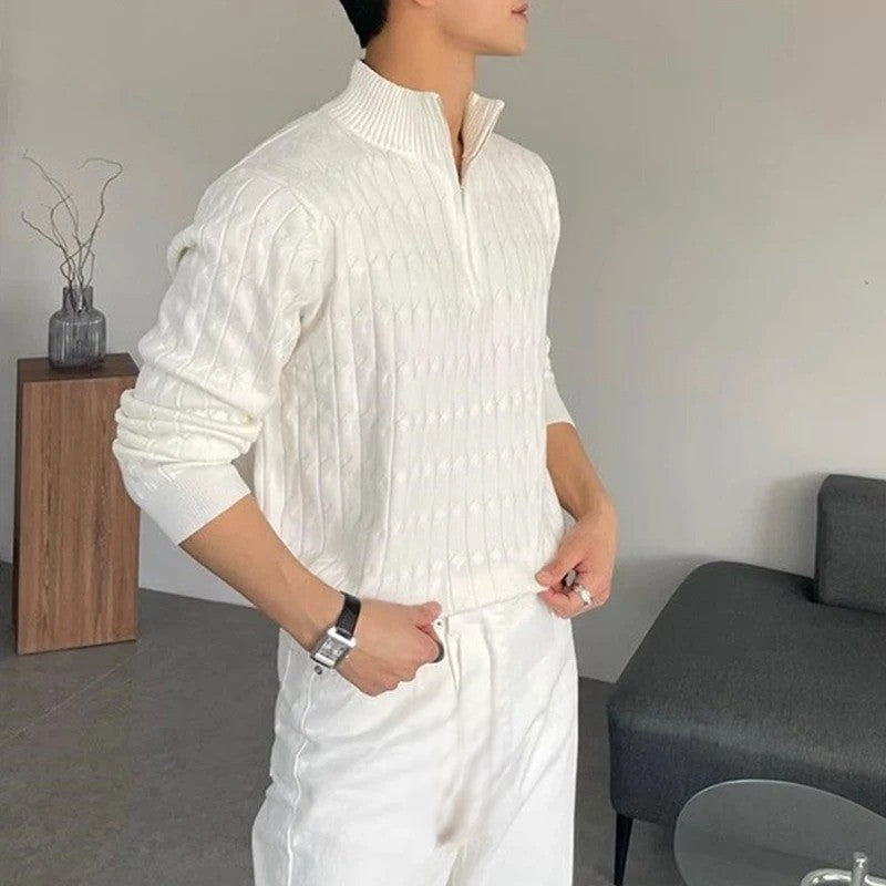 Iago® | Cable-knit Half-Zip Sweater