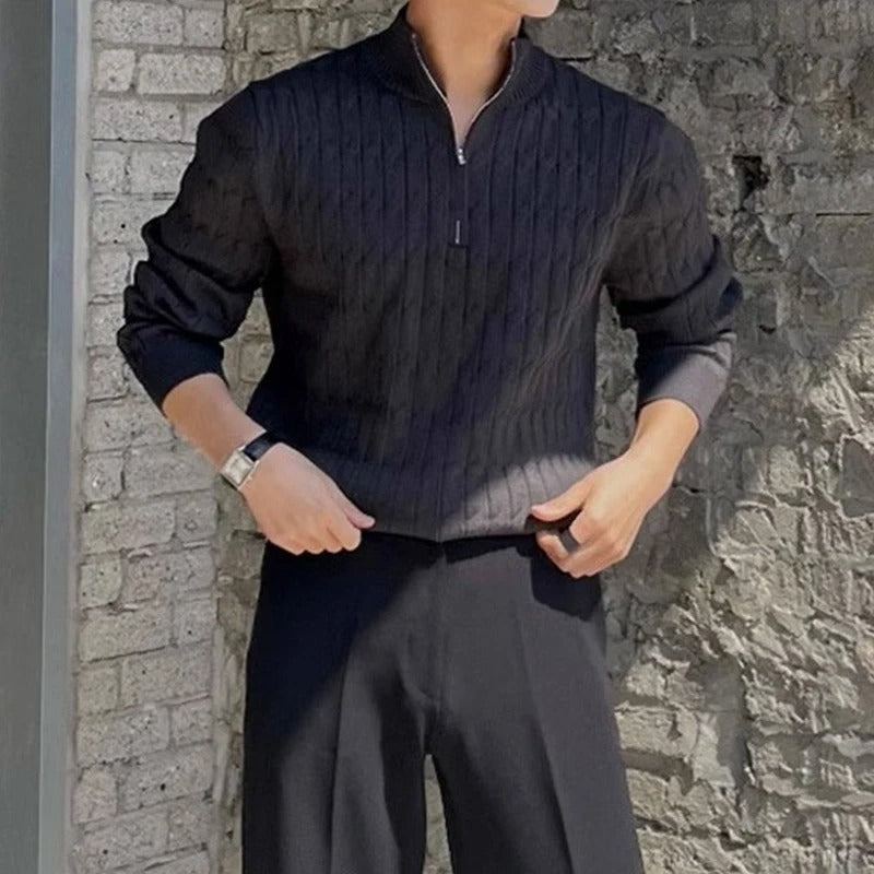 Iago® | Cable-knit Half-Zip Sweater