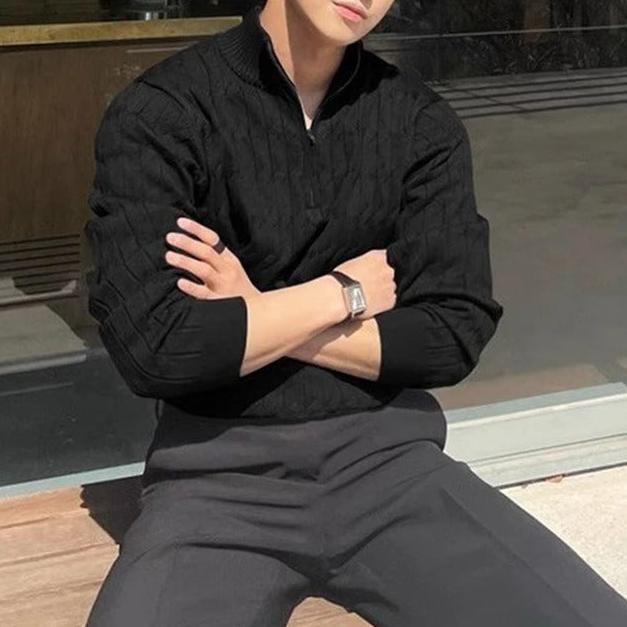 Iago® | Cable-knit Half-Zip Sweater