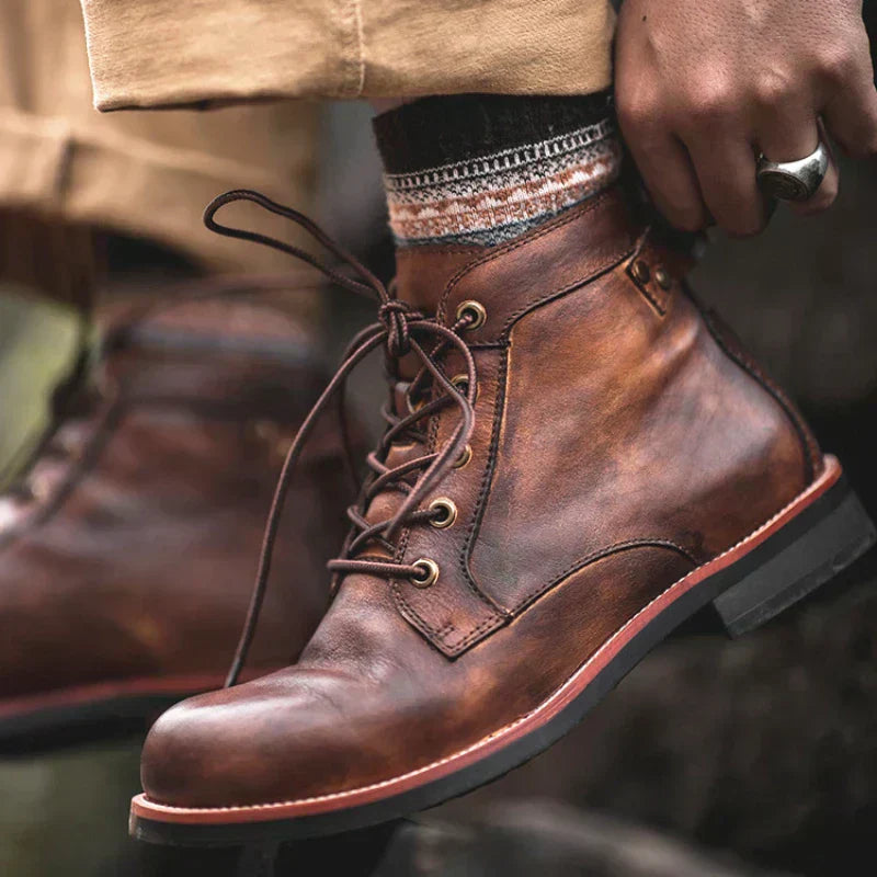 Adrián® | Leather High Boots For Men
