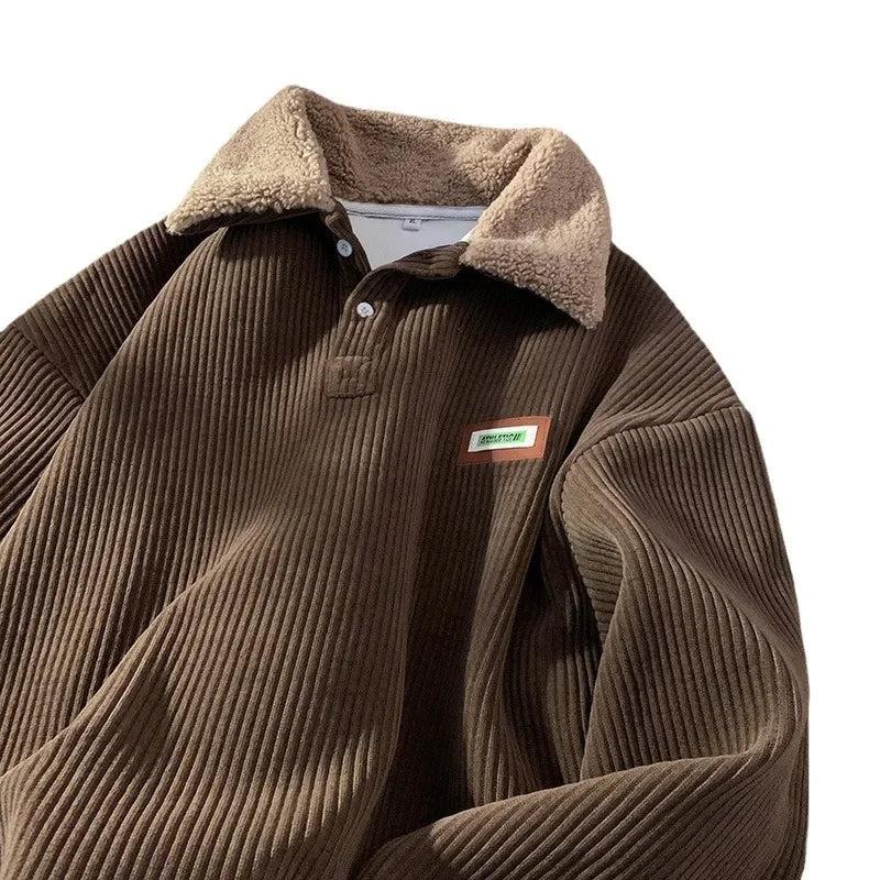 Denzil® | Corduroy Polo Sweatshirt For Men
