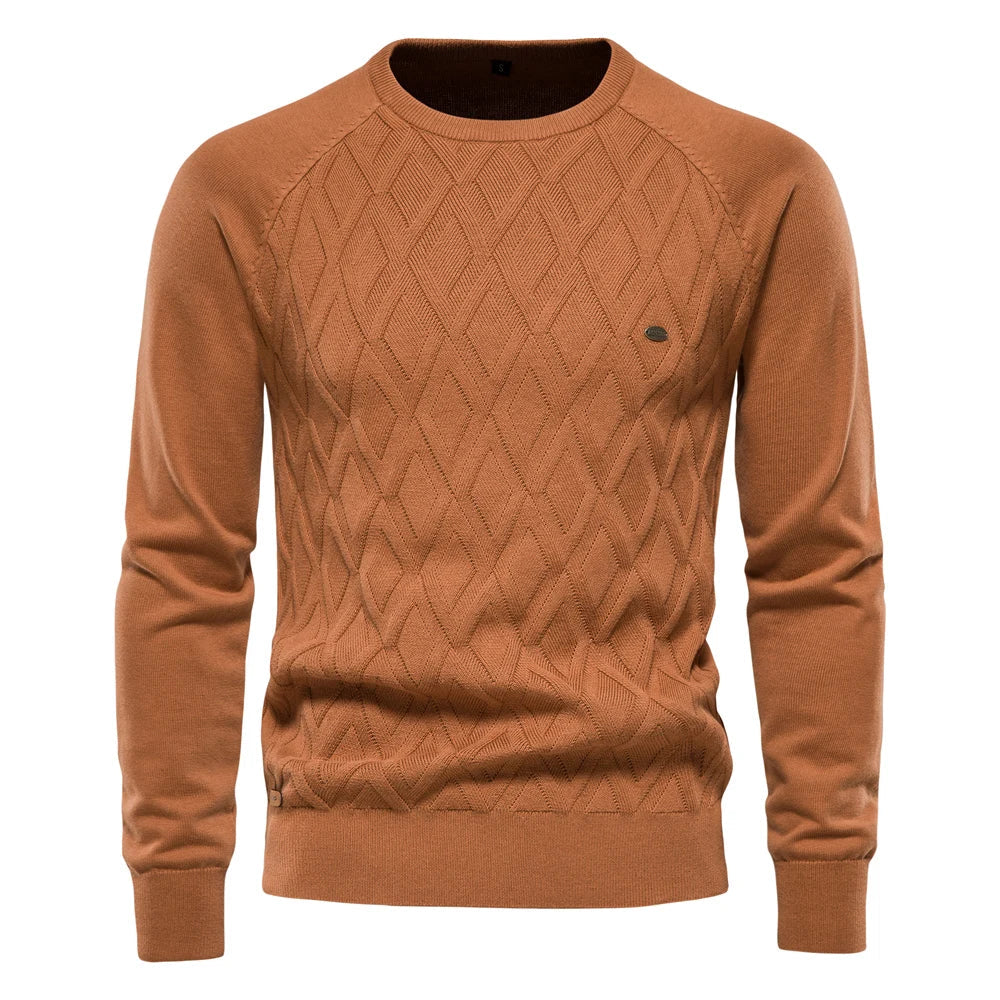 Lucas® | Premium Cotton Argyle Sweater