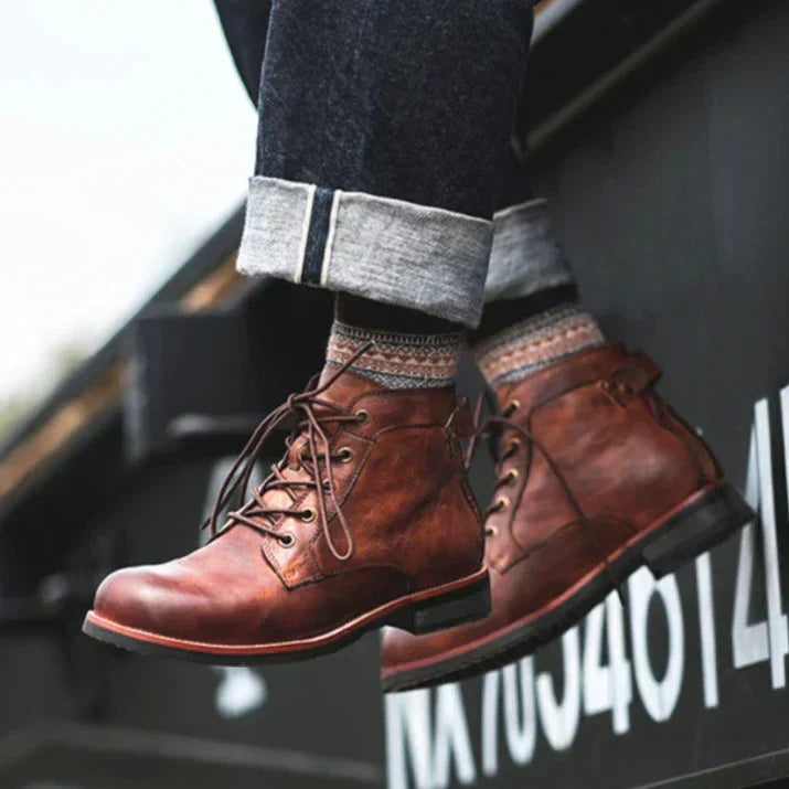Adrián® | Leather High Boots For Men