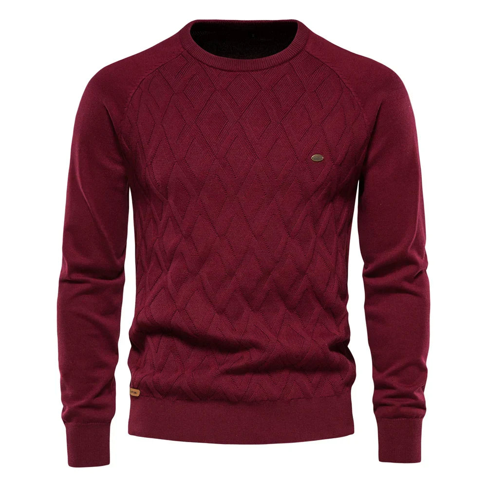 Lucas® | Premium Cotton Argyle Sweater